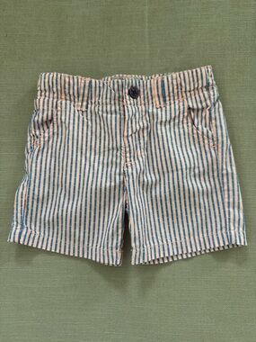 Mayoral Blue and Orange Striped Cotton Shorts